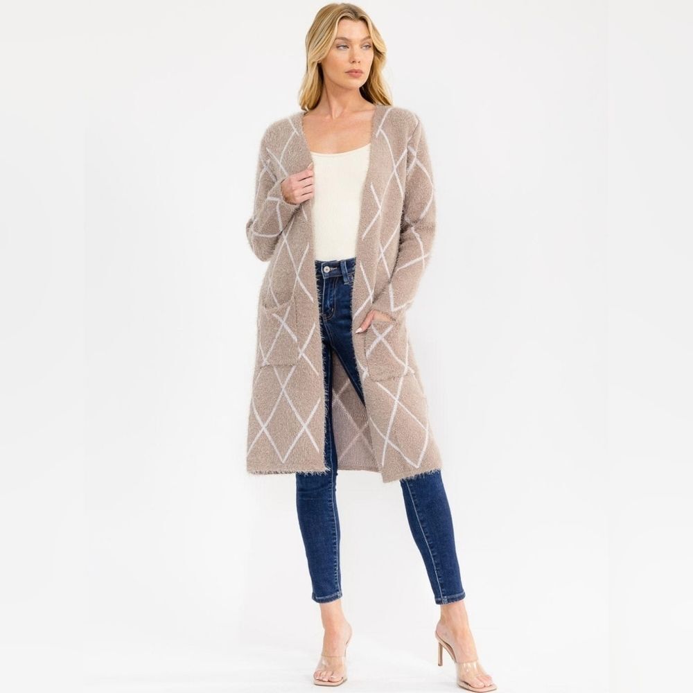 Women’s Long Sleeve Open-Front Cardigan With Pockets